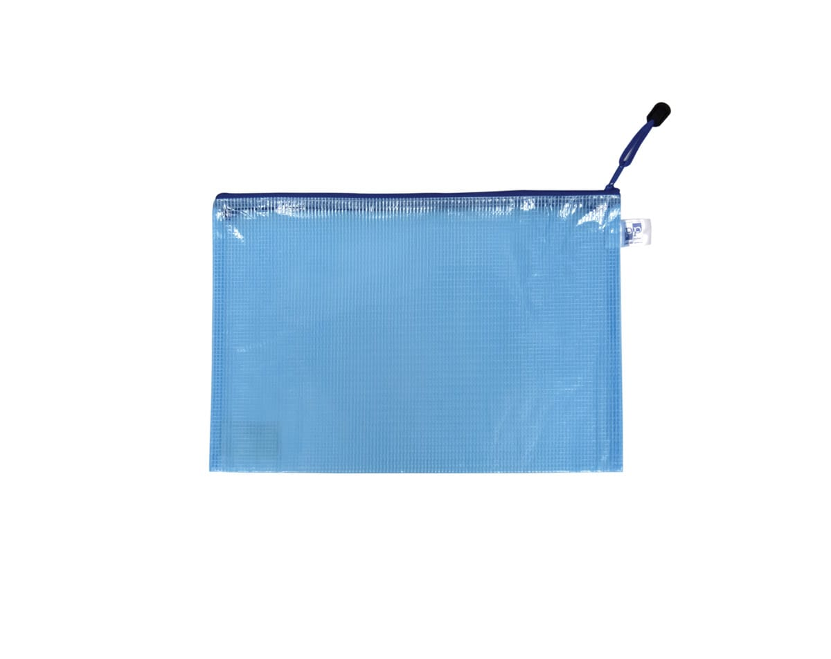 Obálka se zipem síťovaná A5 modrá